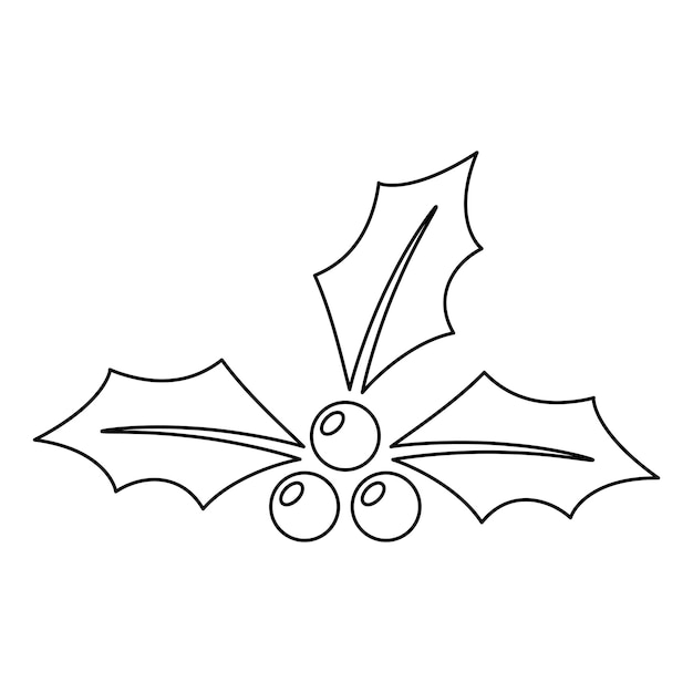 Premium vector coloring page with holly berry for kids