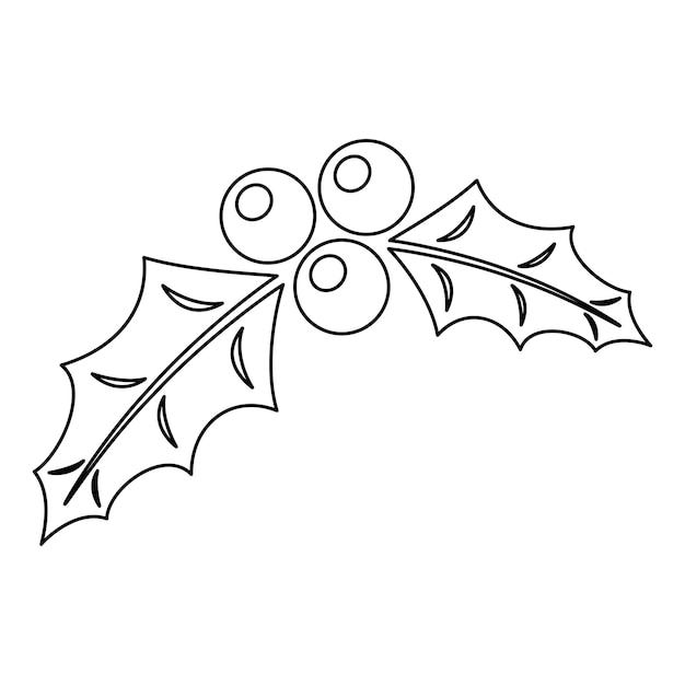 Premium vector coloring page with holly berry for kids