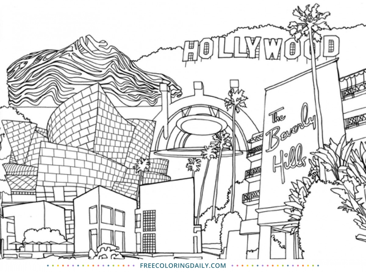 Free hollywood coloring page free coloring daily