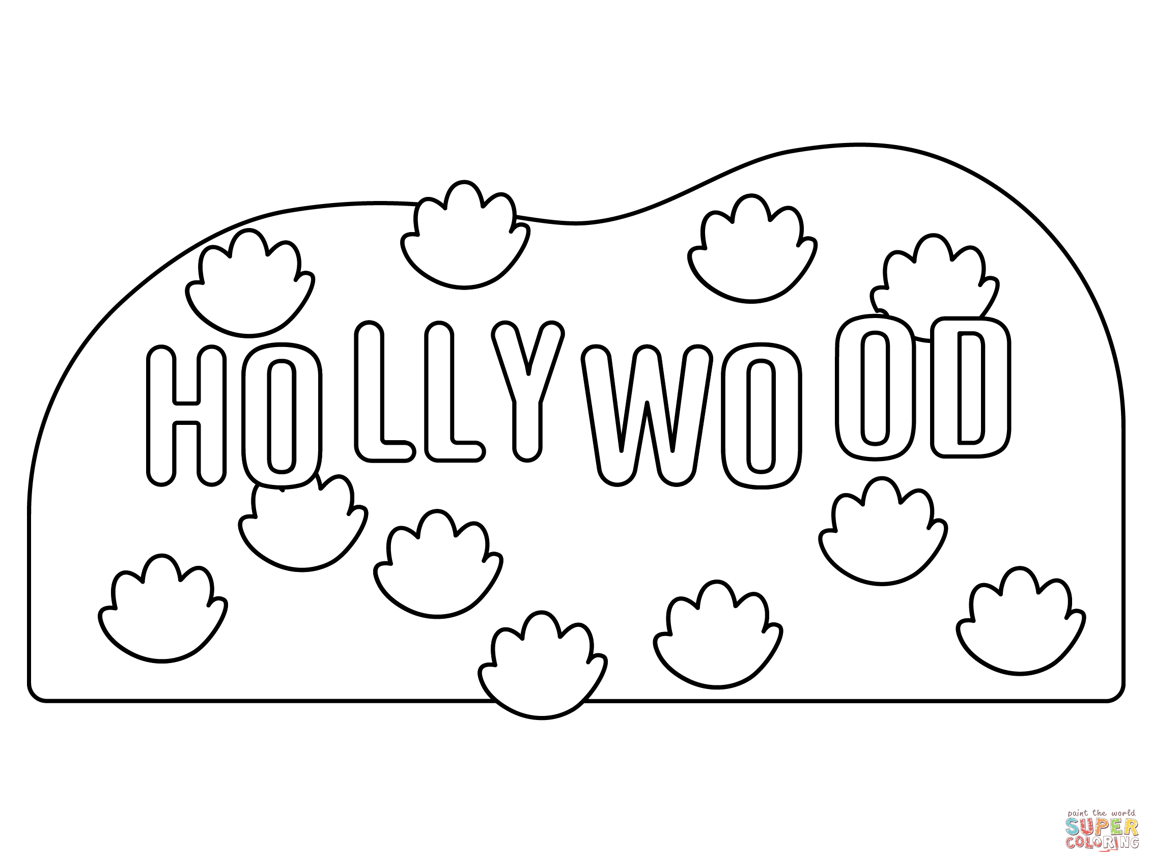 Hollywood coloring page free printable coloring pages