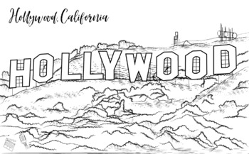 Hollywood sign coloring page by socal field trips tpt