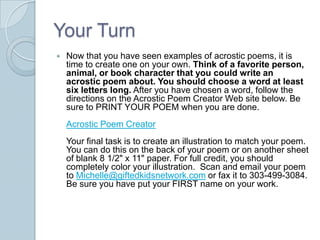 Acrostic poems ppt