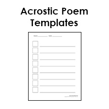 Printable acrostic poem templates for kids â tims printables