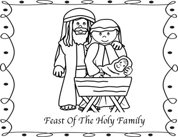 Feast of the holy family mini book coloring pages and prayer page