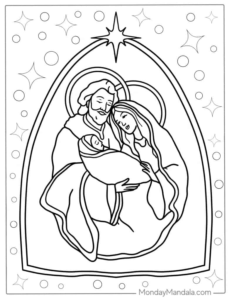 Nativity coloring pages free pdf printables