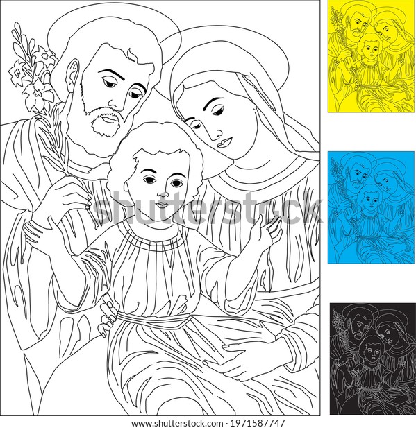 Holy family squar format stock vector royalty free
