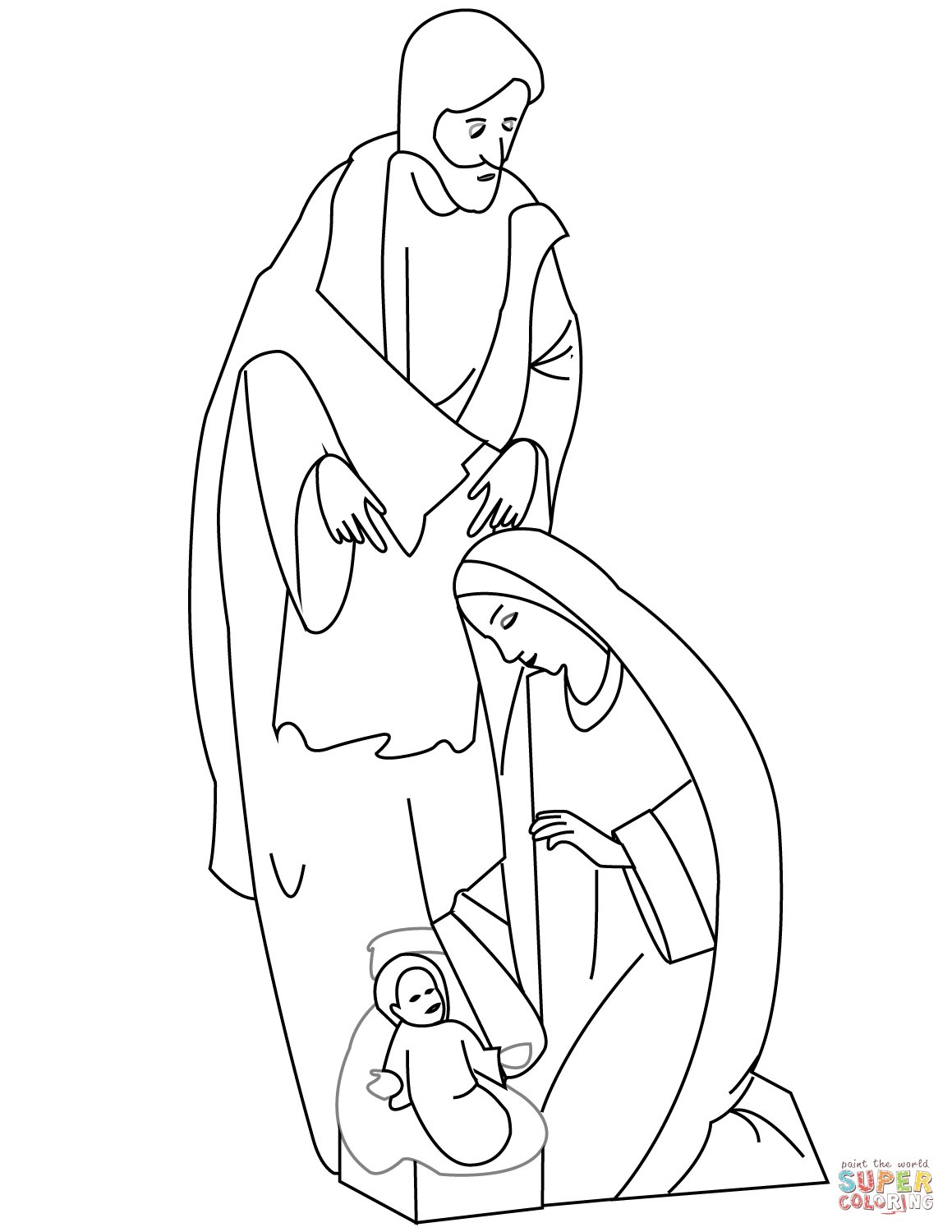 Holy family coloring page free printable coloring pages