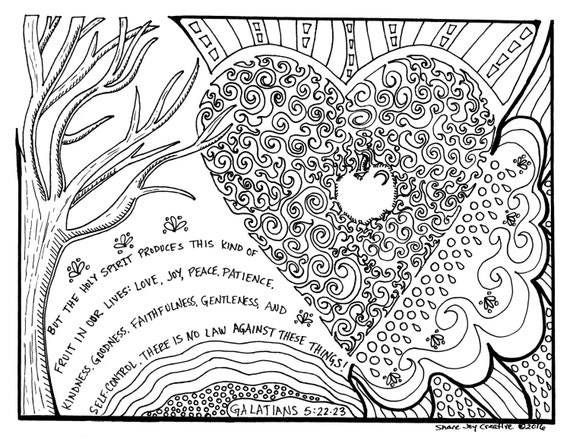The fruit of the holy spirit coloring page printable coloring page downloadable pdf prayer coloring page download now