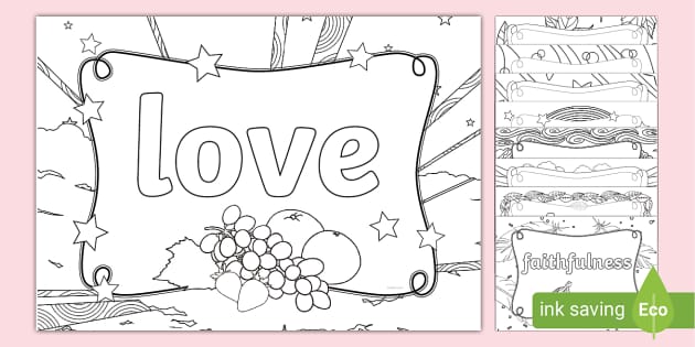 Fruits of the holy spirit colouring pages