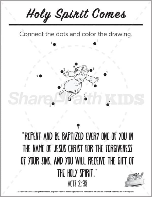 Acts the holy spirit es preschool dot to dot â
