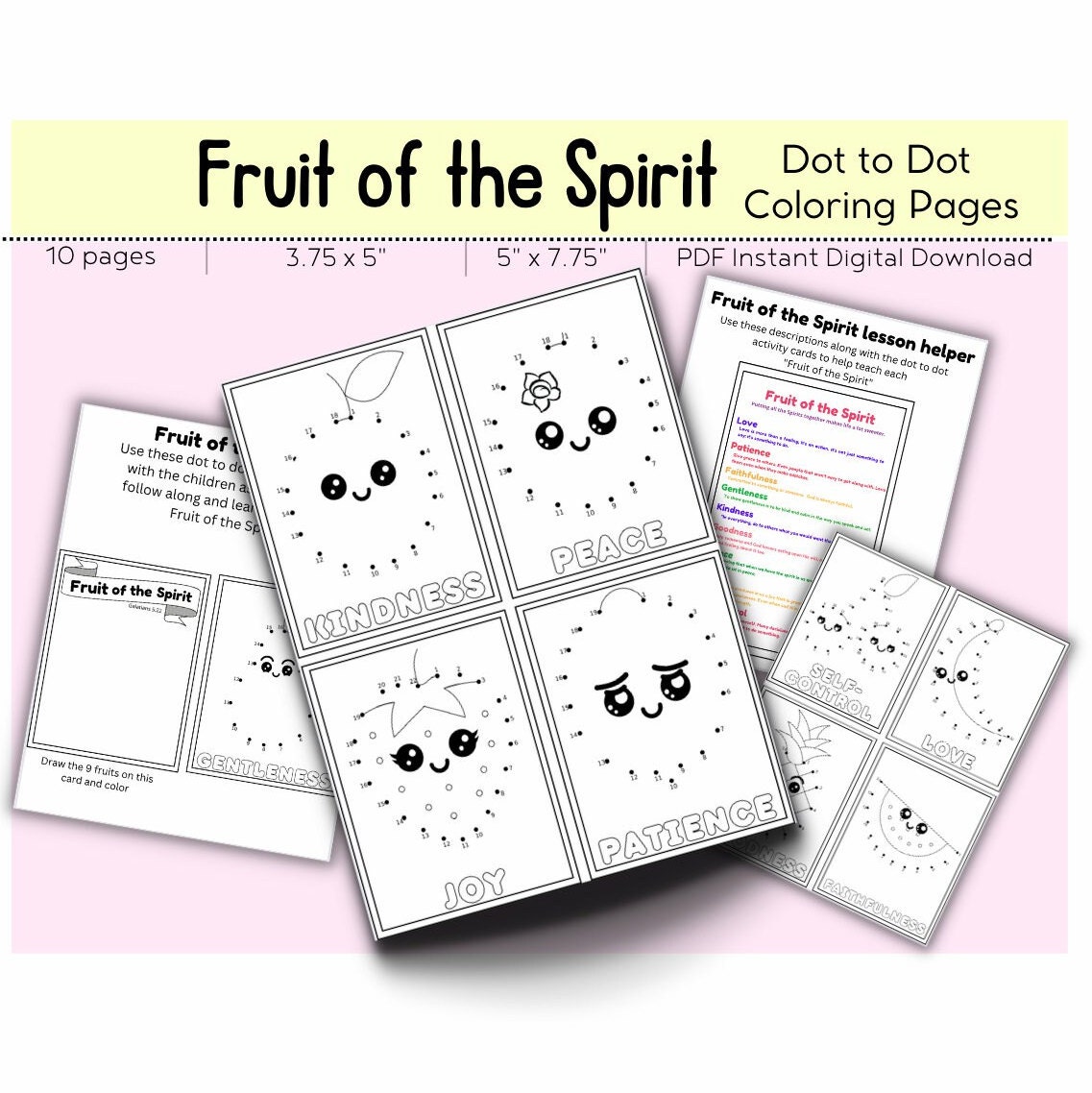 Buy fruit of the spirit activity dot to dot coloring pages digital online in india