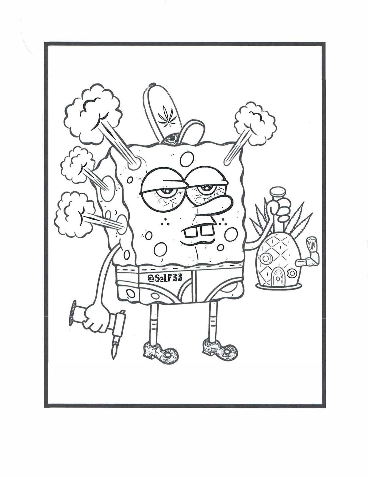 Sponge bob stoner coloring pages