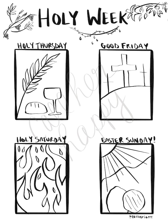 Holy week coloring page sheet liturgical year catholic resources for kids lazy liturgical feast day holiday christian prayer easter activity