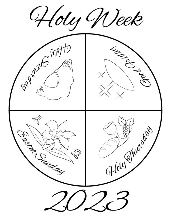 Lenten coloring page holy thursday good friday easter sunday