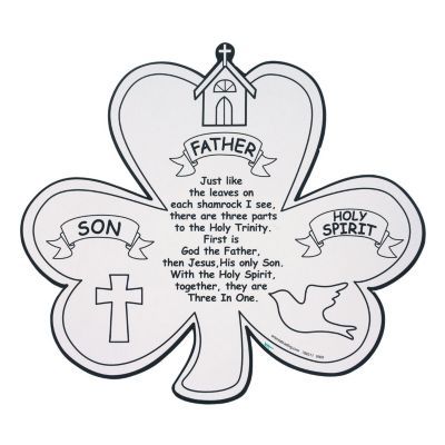 Color a shamrock trinity shape st patricks day crafts for kids sunday school lessons sunday school