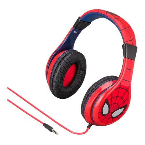 Ekids spiderman kids headphones adjustable headband stereo sound mm jack wired tangle