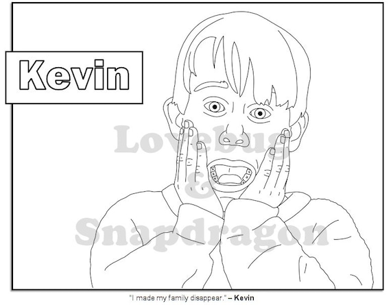 Home alone digital coloring book instant print pdf kevin mcallister secret santa christmas activity coloring pages macaulay culkin