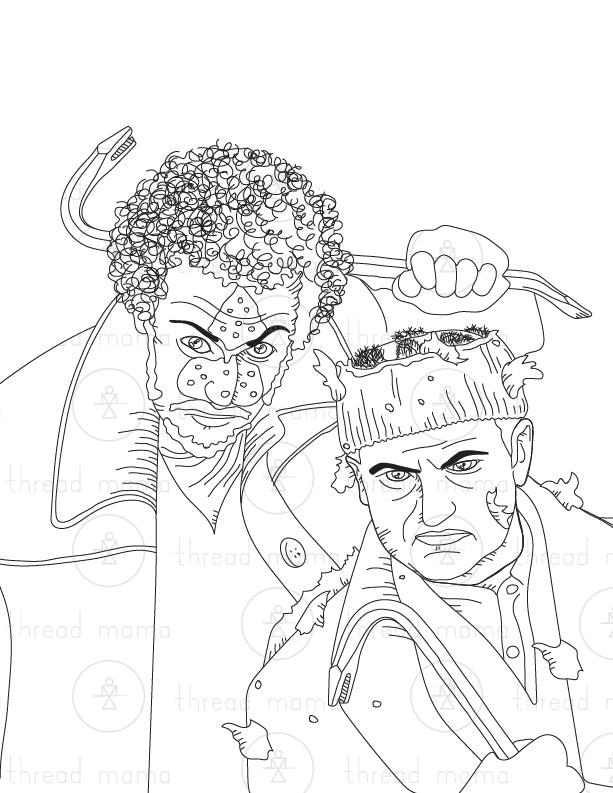 Home alone tags flags coloring sheets
