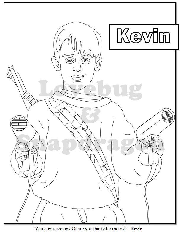 Home alone digital coloring book instant print pdf kevin mcallister secret santa christmas activity coloring pages macaulay culkin