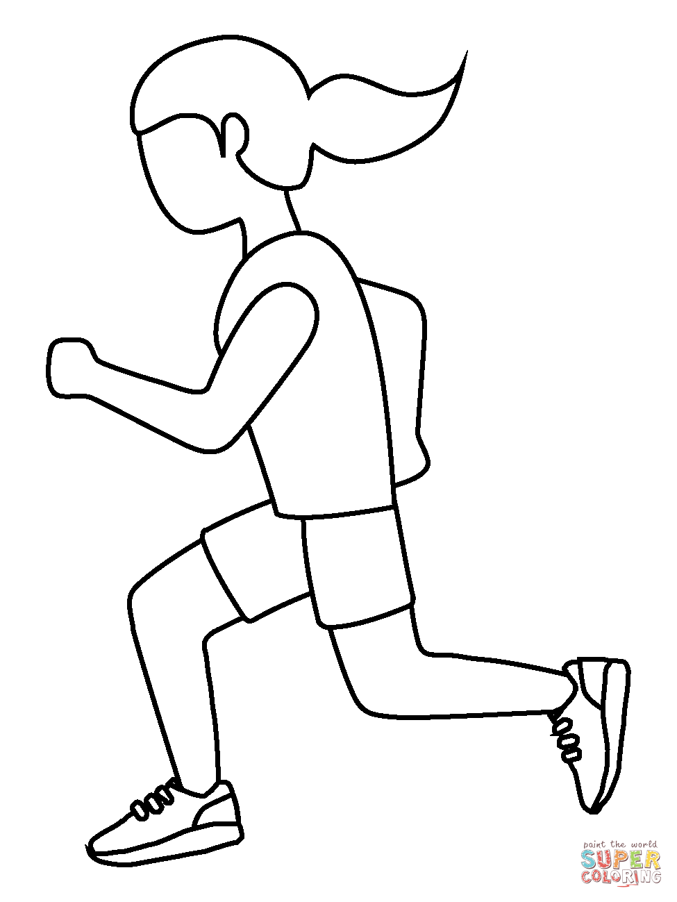 Woman running emoji coloring page free printable coloring pages