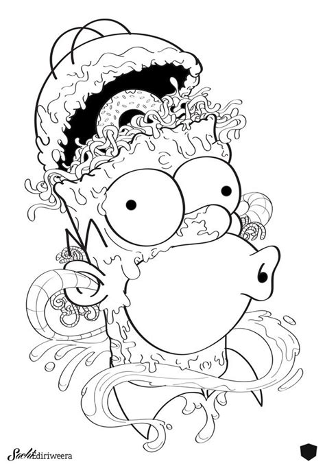 Trippy simpsons coloring pages