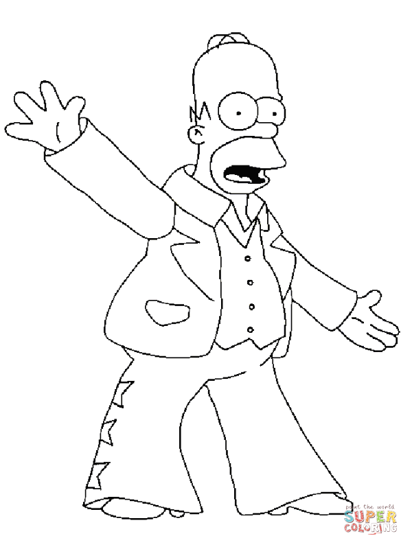 Homer simpson coloring page free printable coloring pages