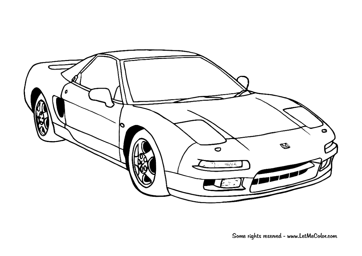 Honda acura nsx coloring page