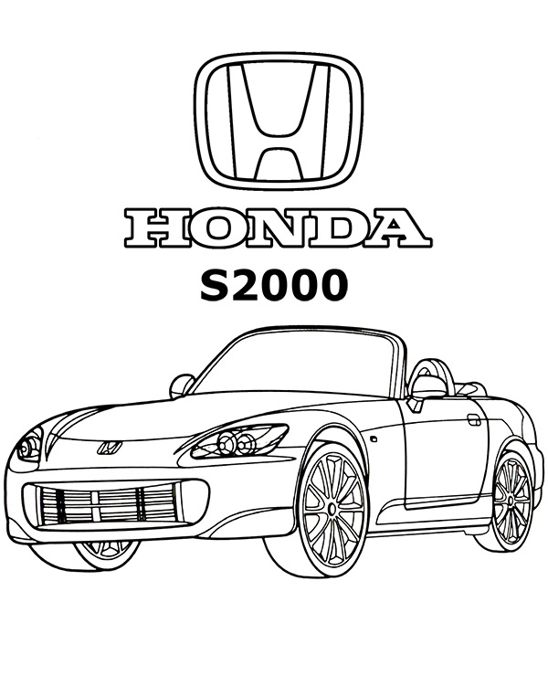 Honda s printable coloring page sheet for free
