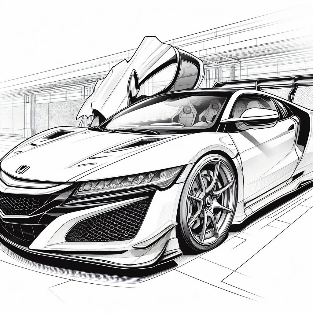 Honda nsx coloring pages download now