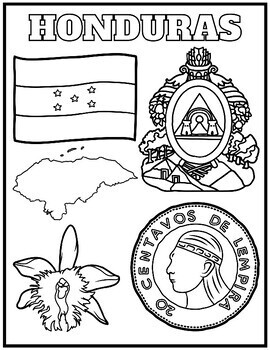 Honduras word search and coloring page hispanic heritage month activity