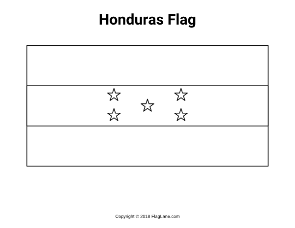 Free honduras flag coloring page