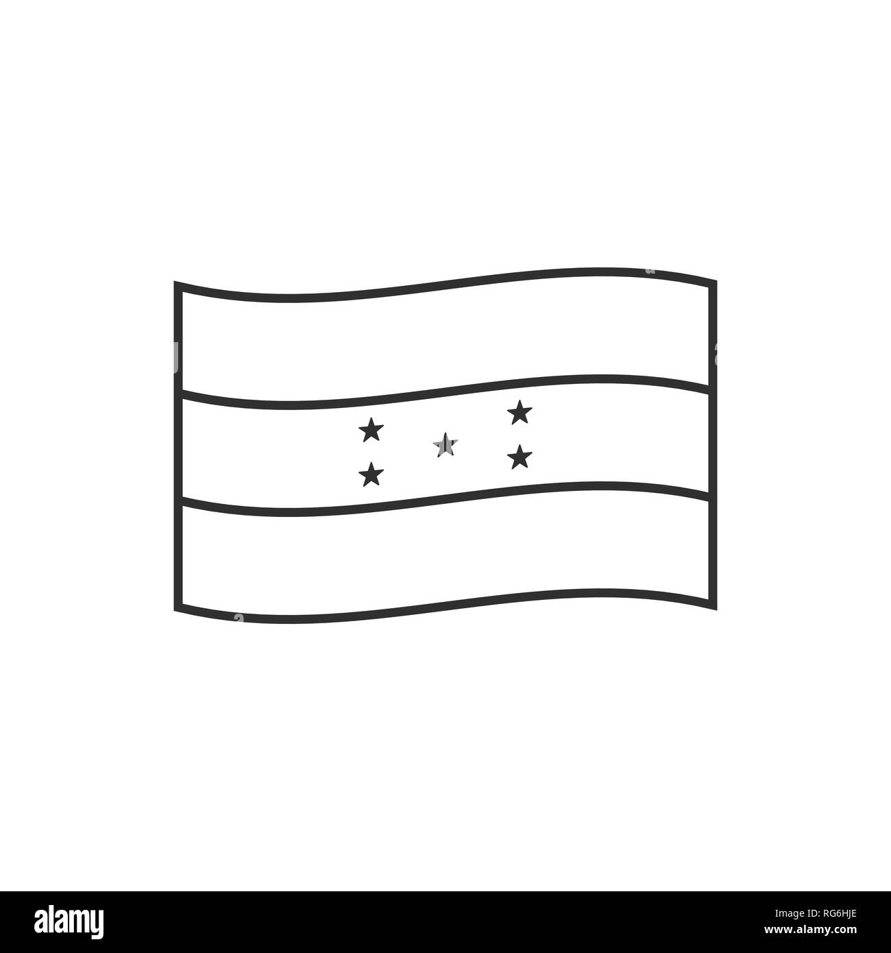 Honduras flag icon in black outline flat design independence day or national day holiday concept stock vector image art