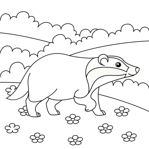 Badger coloring page free printable coloring pages