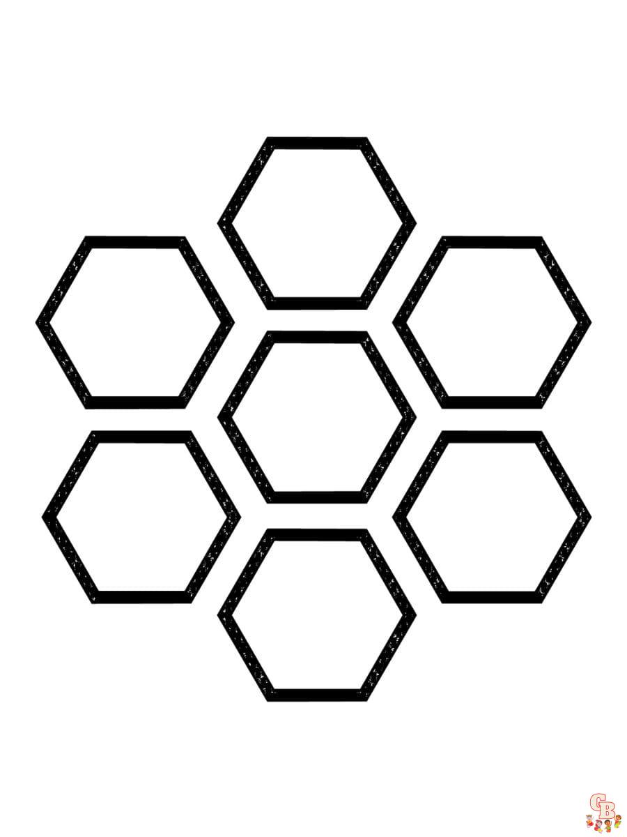Printable hexagon coloring pages free for kids and adults