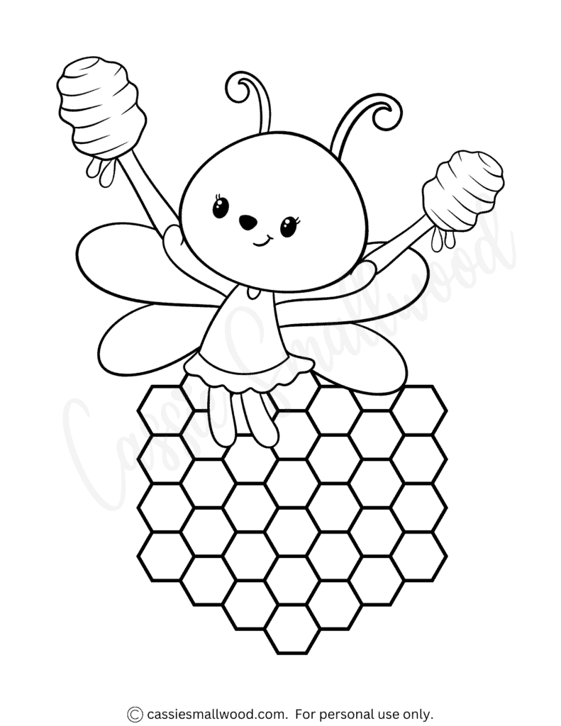 Cute bee coloring pages free printable