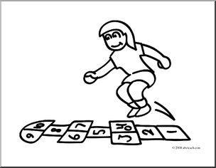 Clip art basic words hop coloring page i