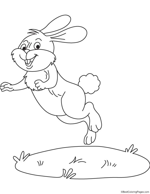 Rabbit hopping coloring page download free rabbit hopping coloring page for kids best coloring pages