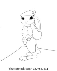 Rabbit cartoon hop stock illustration