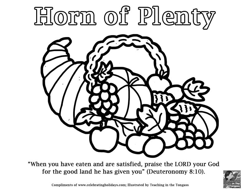 Friday freebie horn of plenty coloring page horn of plenty coloring pages color