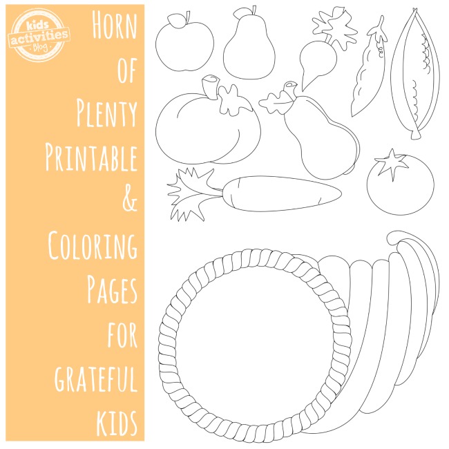 Cornucopia craft with printable horn of plenty for kids kids activities blog