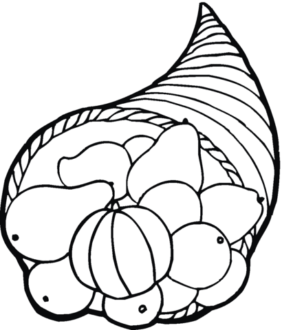Thanksgiving horn of plenty coloring page coloring pages free printable coloring pages fall art projects