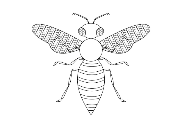 Premium vector black and white hornet vector clipart coloring page of a hornet