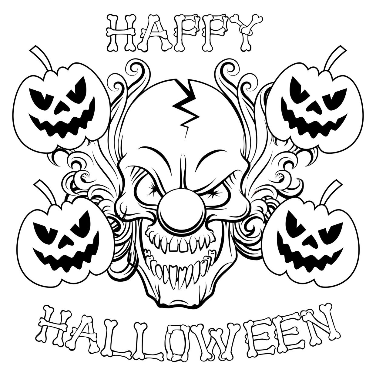 Spooky fun with scary halloween coloring pages