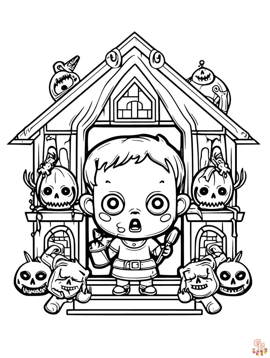Scary fun horror coloring pages for kids