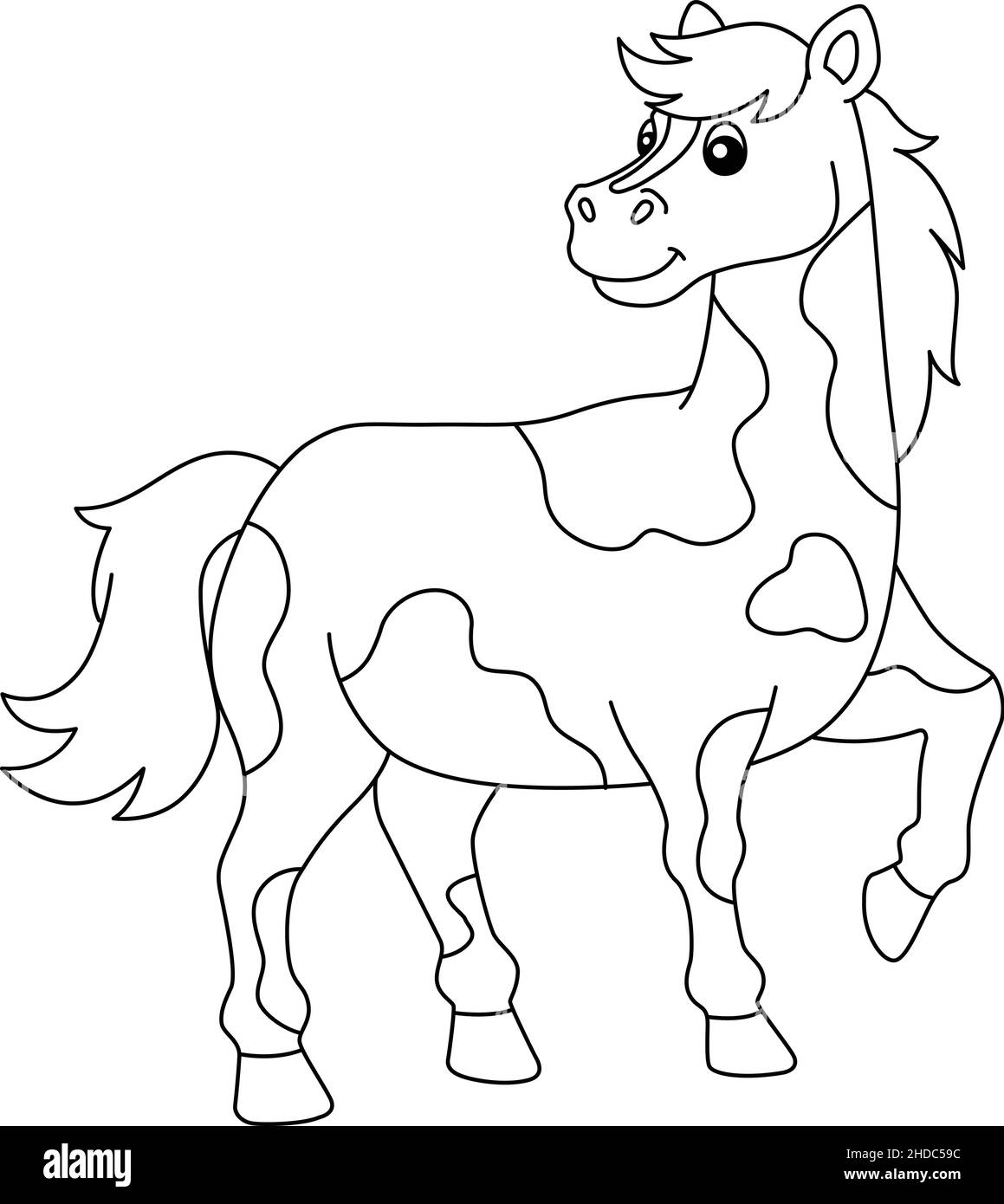 Horse coloring page isolated for kids stock vector image art