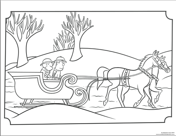 Clive ian christmas sleigh coloring page