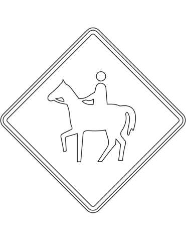 Horse crossing sign in ontario coloring page free printable coloring pages