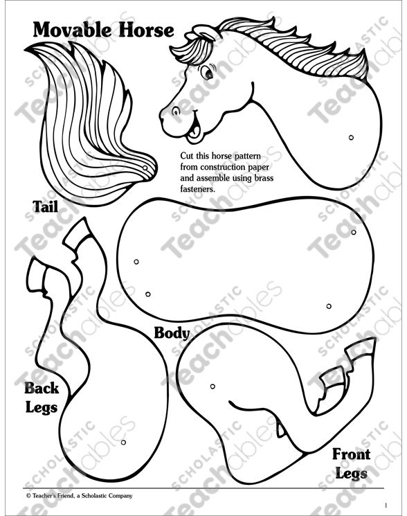 Movable horse horse crafts kids cowboy crafts wild west crafts