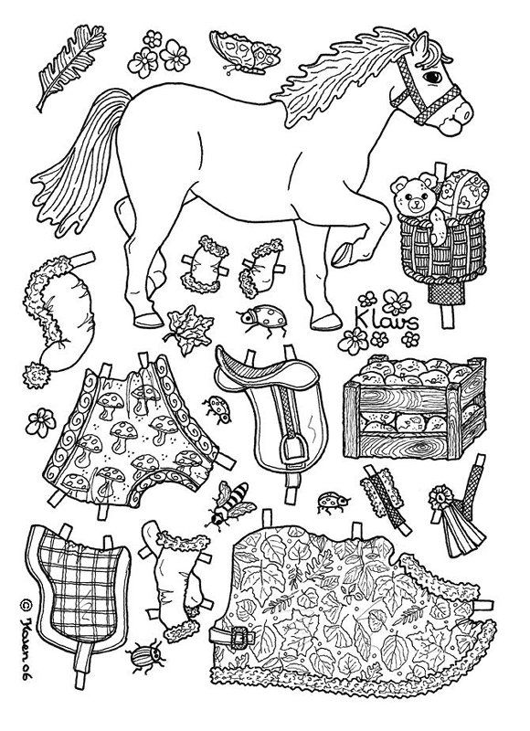 Pony paper dolls pony kids printables coloring pages papieren poppen kleurplaten knutselen