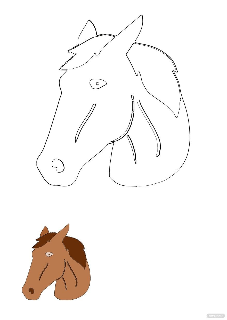 Free horse face coloring page